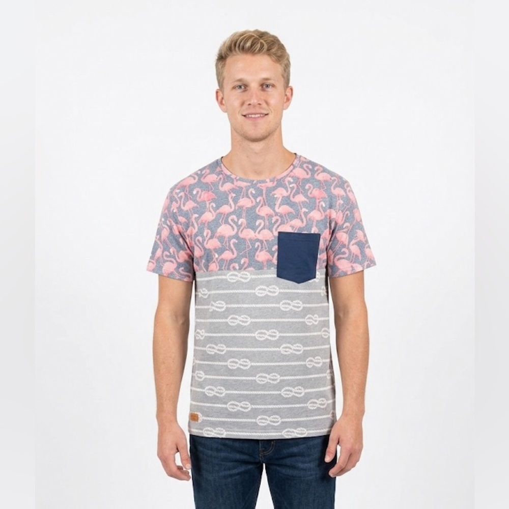Simply Southern mens flamingo T-shirt size small